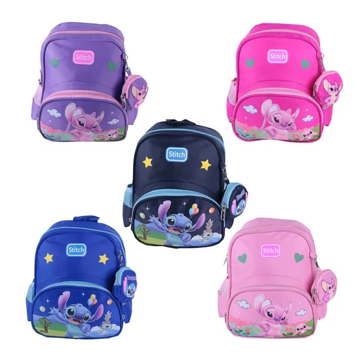 Cartable Stitch avec Porte-Monnaie — Sac à Dos Enfant