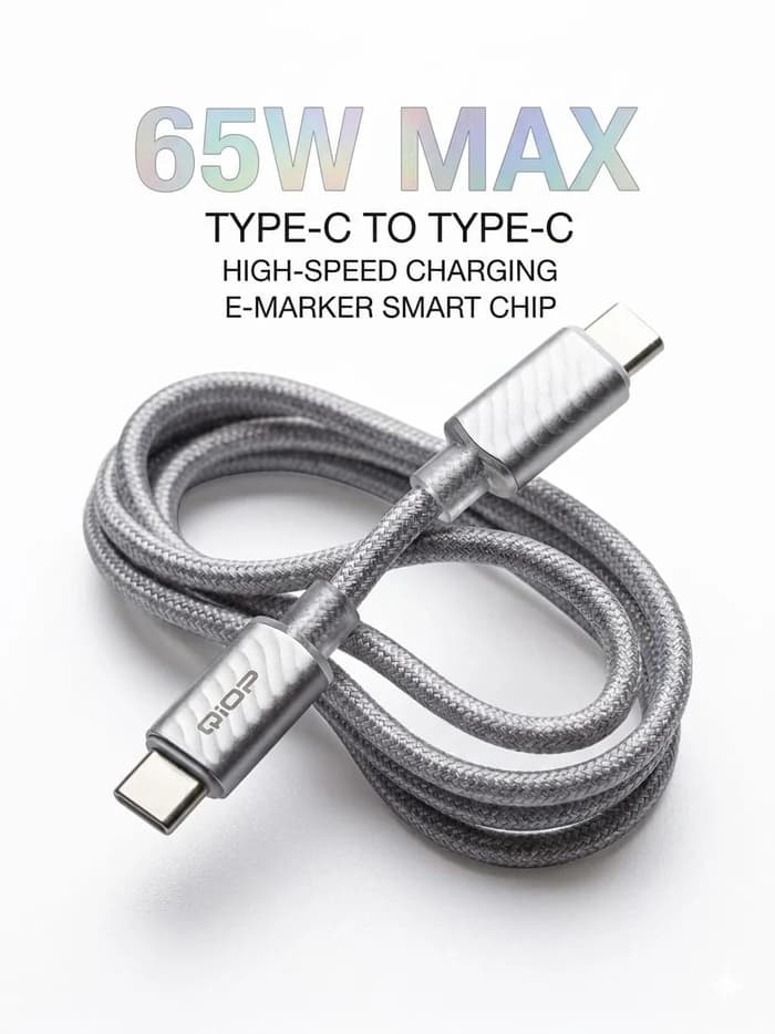 Câble Chargeur Qiop Type-C 65W Blanc