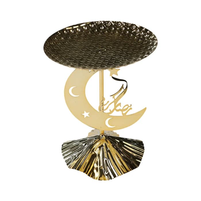 Support Décoratif Lune Dorée Ramadan 12cm