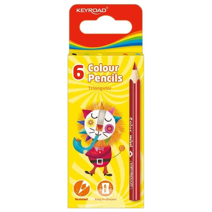 KEYROAD Crayons Couleur Triangulaires 6 Pièces