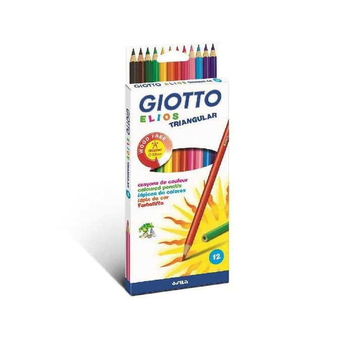 Crayons Couleur Giotto Elios Triangular 12 Pièces