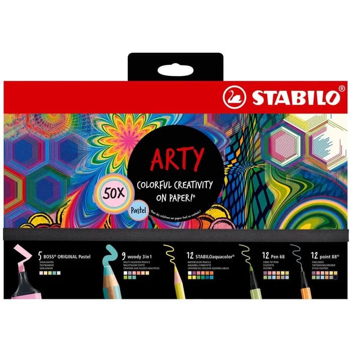 STABILO ARTY Coffret Coloriage 50 Pièces Pastel