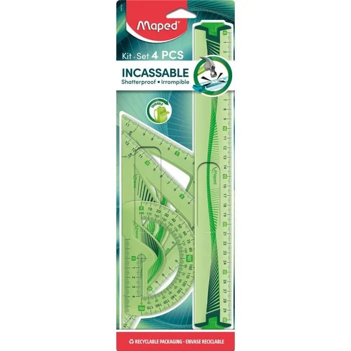 Maped Incassable - Kit de traçage flexible 4 pièces - incassable