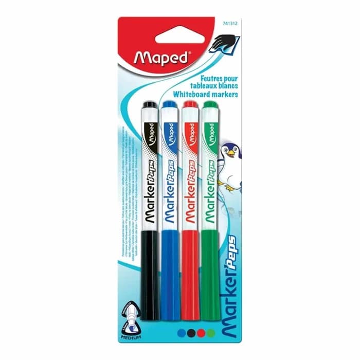 4 Stylo Maped Marker Peps Whiteboard Marker Medium – Pointe Confortable
