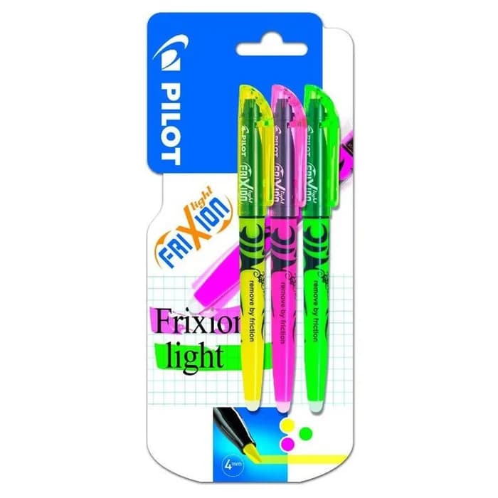 PILOT Lot de 3 surligneurs Jaune Rose Vert Frixion Light