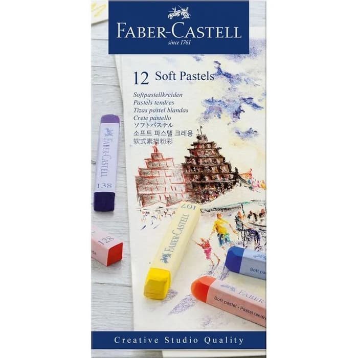 🎨 Set de 12 Pastels Tendres – Faber-Castell | Couleurs Douces & Pigments Intenses