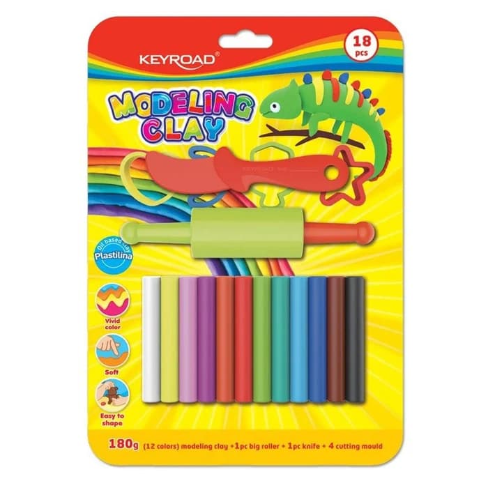 KEYROAD Pâte À Modeler 12 Couleurs + 6 Outils