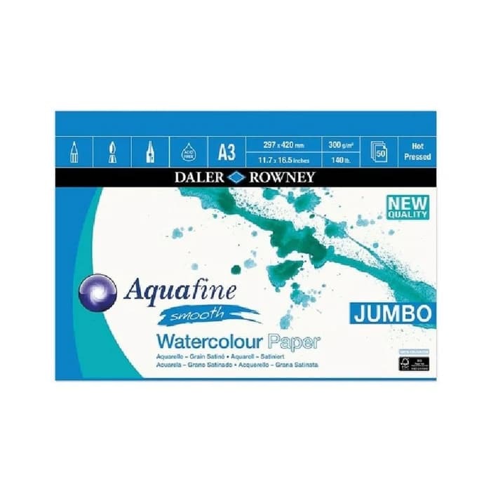 Bloc Papier Aquarelle Daler Rowney Aquafine A3 300g 50F