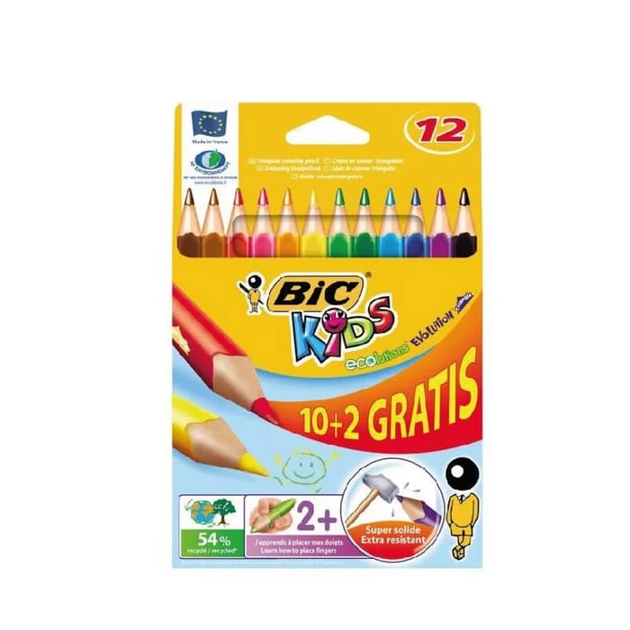 BIC Kids Evolution Crayons De Couleur 12 Pcs