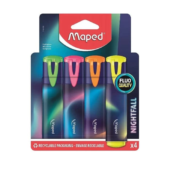 Maped Nightfall Surligneurs Fluo Pack 4 Couleurs