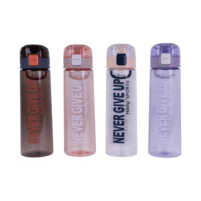 Gourde Hailey 800ml — Plastique Semi-Transparent Never Give Up