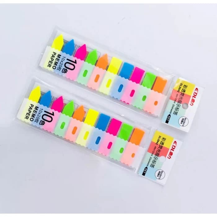 Stick Index Colorés 10 Couleurs 20mm