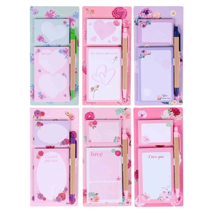 Bloc-Notes Aimanté avec Stylo (20x10cm) (6 modèles floraux)