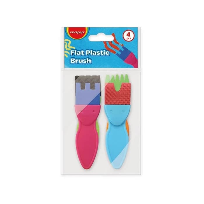 KEYROAD Pinceaux Plastique Plats - Set De 4 Pièces