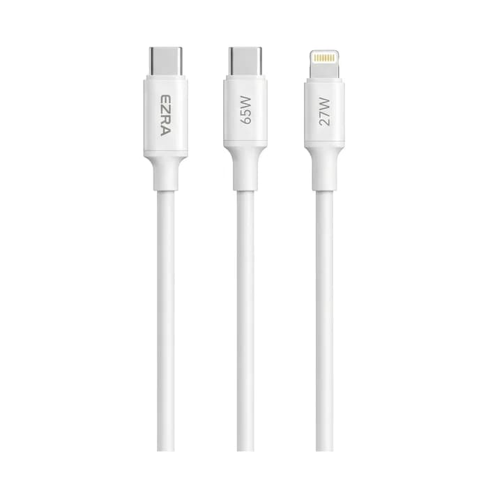 Câble USB-C Vers Lightning Blanc 65W/27W EZRA