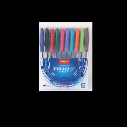 POCHETTEDE 10 STYLOS A BILLE TRIO GP 1MM - UNIMAX