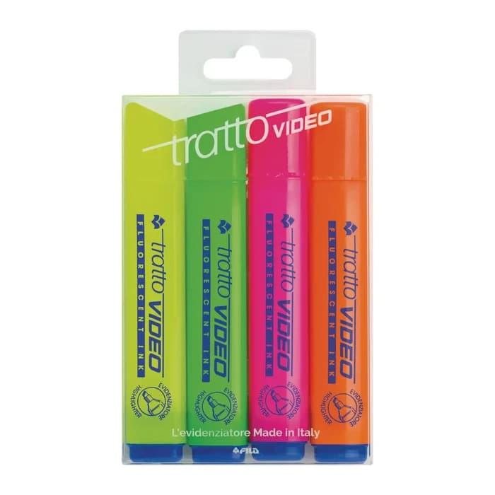 Tratto Video Coffret 4 Surligneurs Fluorescents