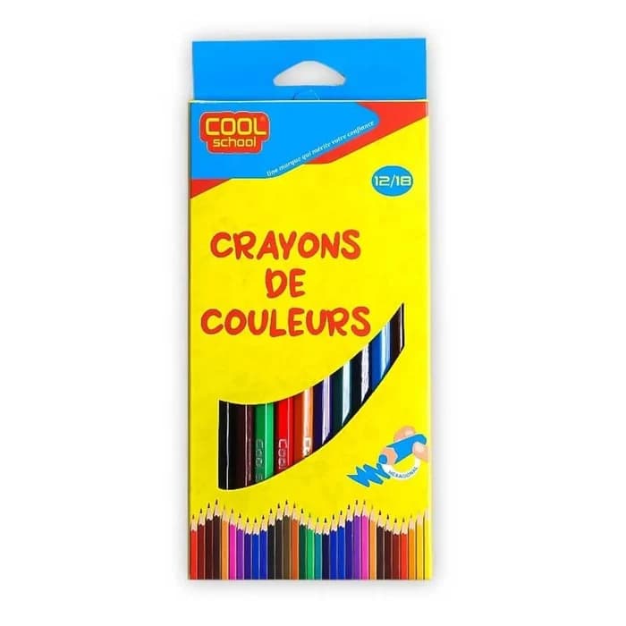 Crayons De Couleurs Cool School 12 Pièces