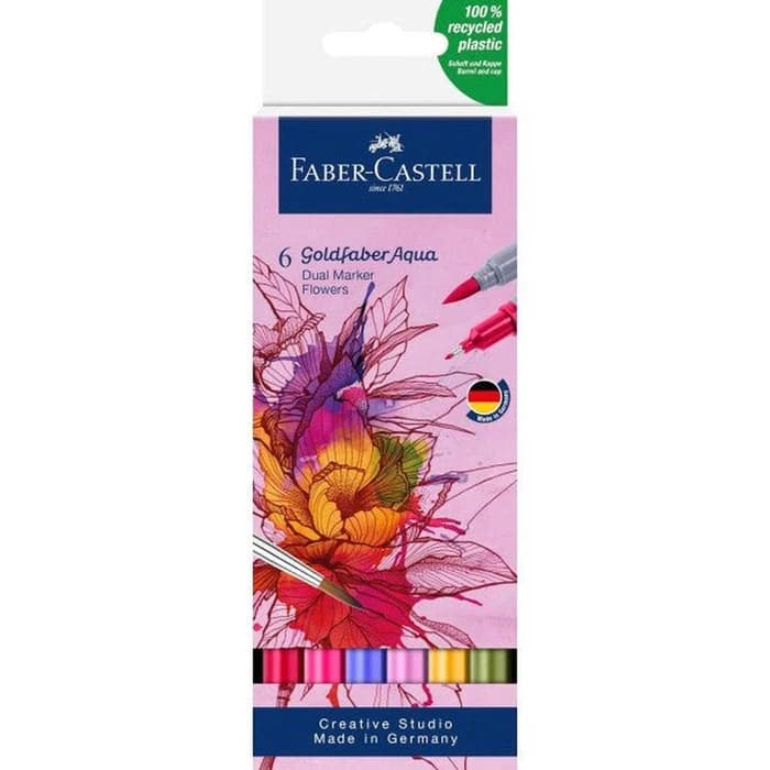 Faber-castell Set 6 Feutres Aquarellables Goldfaber Aqua Flowers