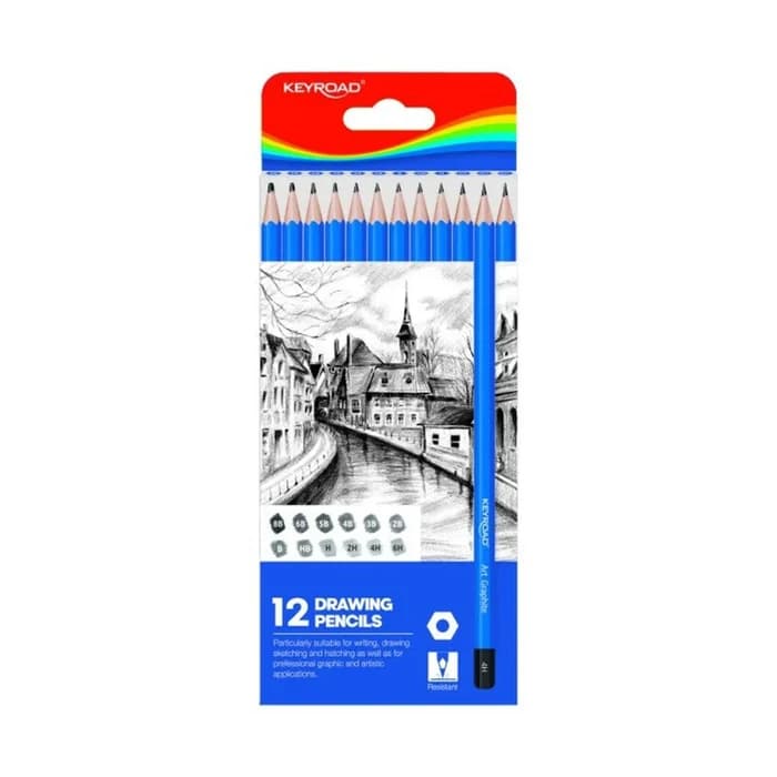 KEYROAD Boîte 12 Crayons Graphite Dessin