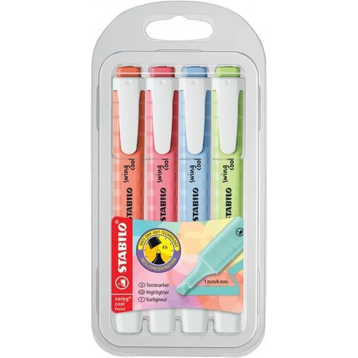 STABILO Swing Cool Pastel Pack De 4 Surligneurs