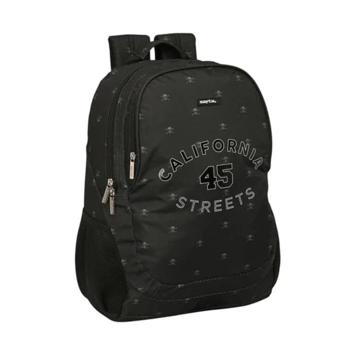 Sac à dos scolaire Sartia California — 2 compartiments, noir