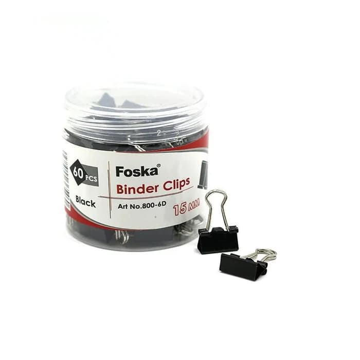 Foska Pinces À Clip Noires 15mm - Boîte De 60 Pièces