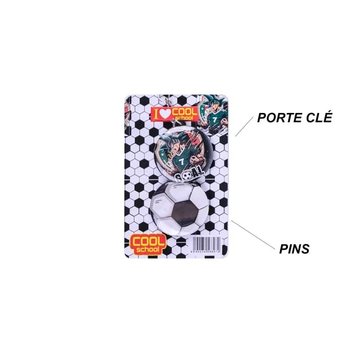 Set Porte Clé et Pin GOAL! - Cool School