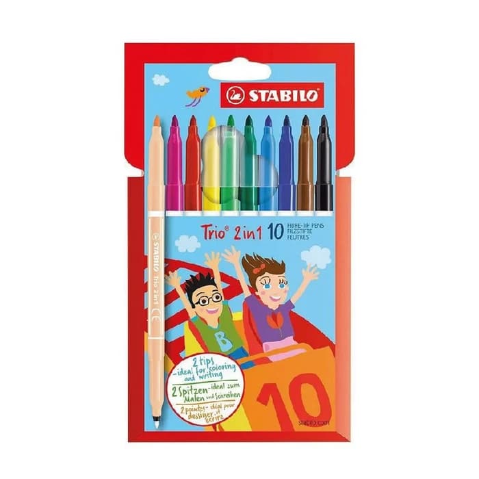 STABILO Trio 2en1 Feutres Pack De 10