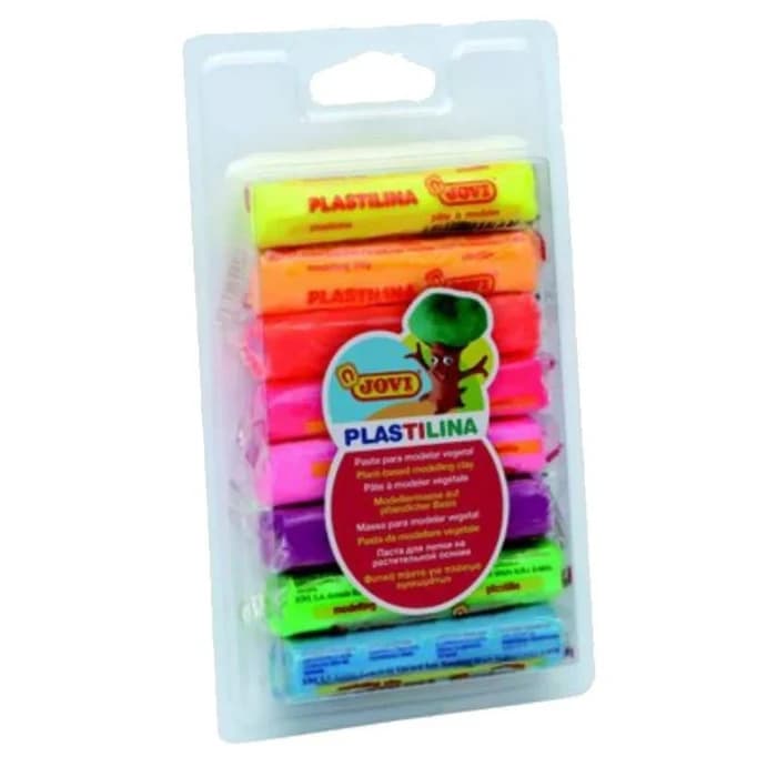 JOVI Plastilina Pâte À Modeler Fluo 8 Couleurs
