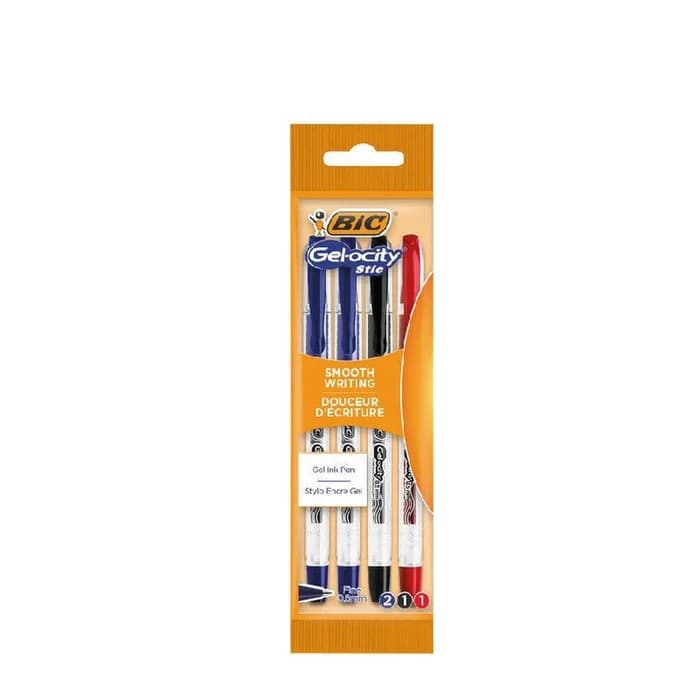BIC Gelocity Stic Pack 4 Stylos Gel