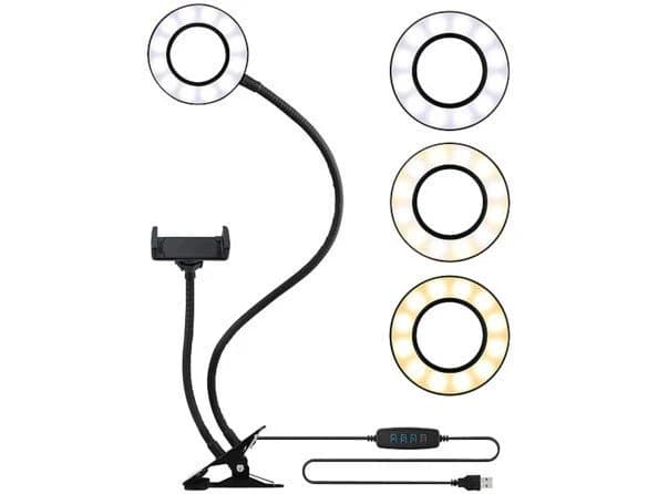 RING LIGHT Anneau lumineux LED avec support pour smartphone