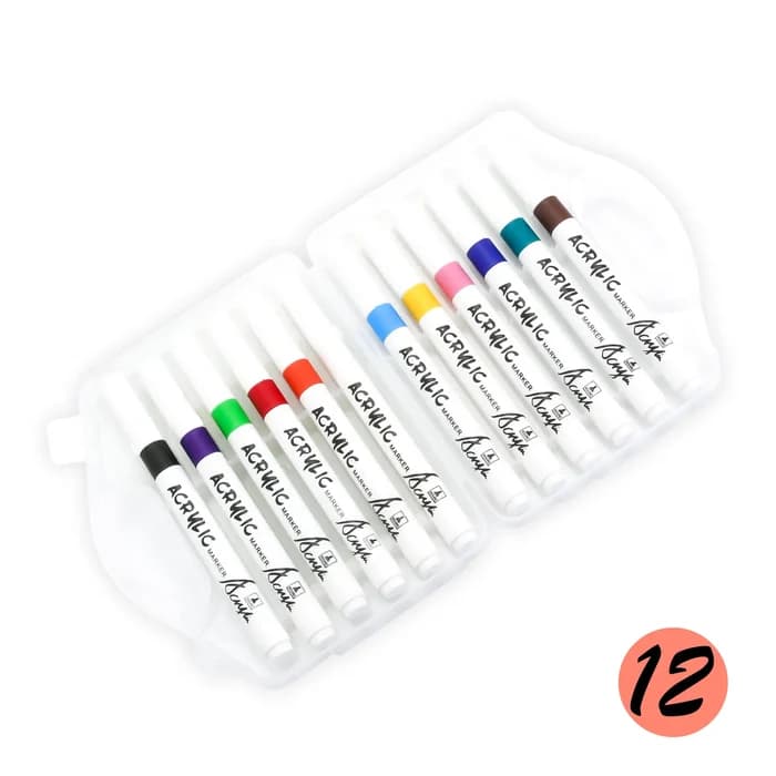 Set de 12 Marqueurs Acryliques Kalino – Acrylic Marker Pen