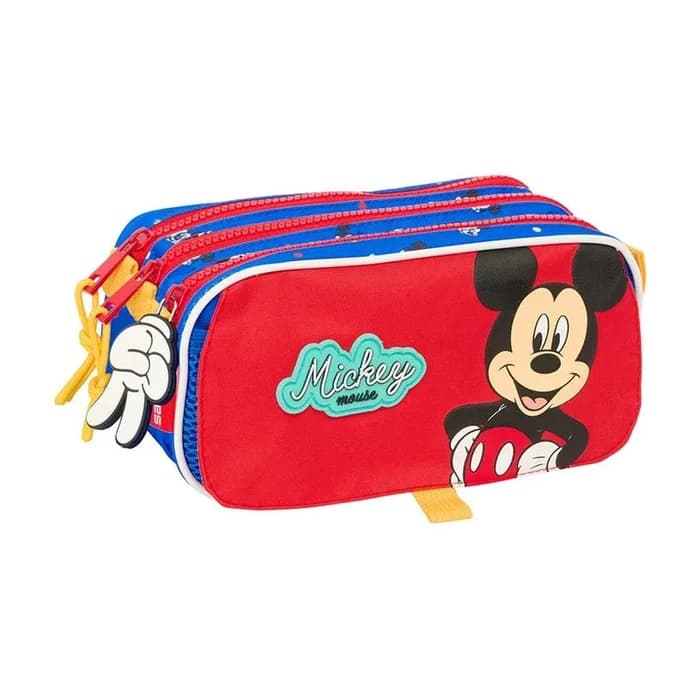 Trousse Safta Mickey Mouse 3 Compartiments — Rouge & Bleu — réf. 54200204