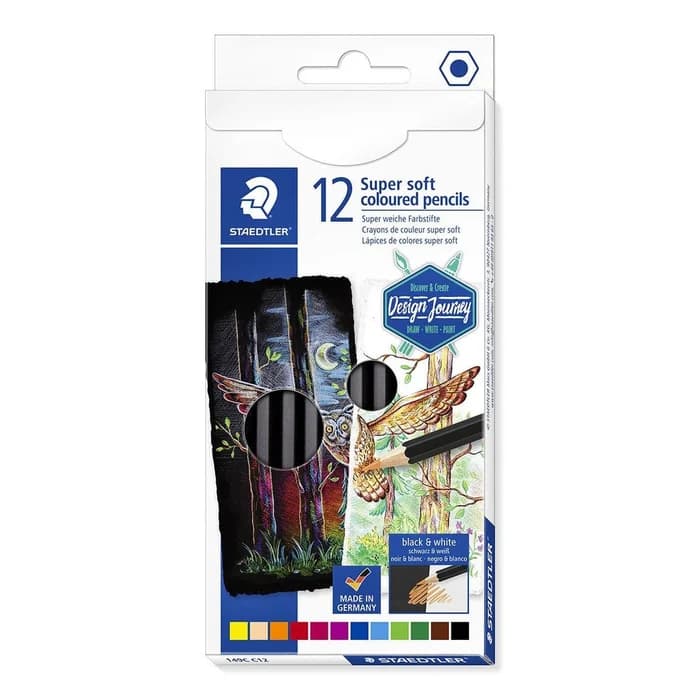 Staedtler Crayons De Couleur Super Soft - 12 Pièces