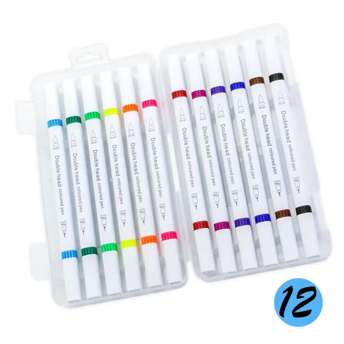Set 12 Feutres Double Pointe Penschool Dual Tip