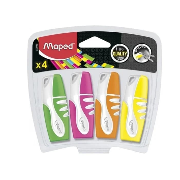 Maped Pack 4 Surligneurs Mini Fluo