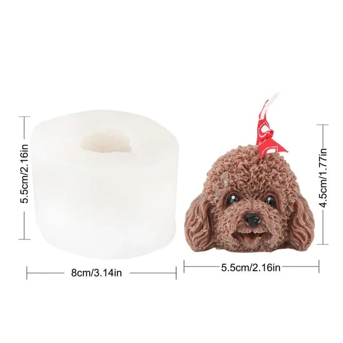 Moule Silicone Tête De Chien 8×5,5×5,5cm