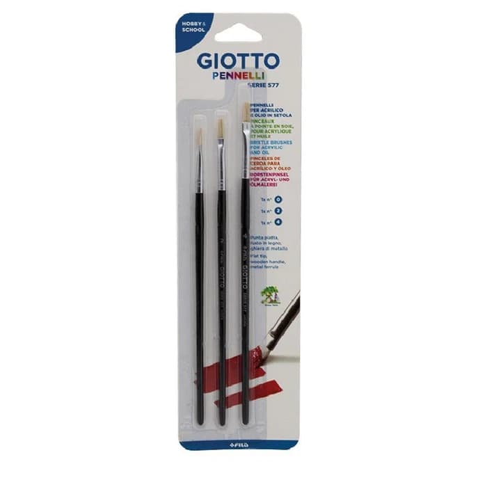 BLISTER 3 PINCEAUX PLAT 0-2-4 GIOTTO