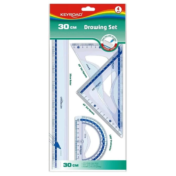 KEYROAD Set Géométrie 30cm - 4 Pièces