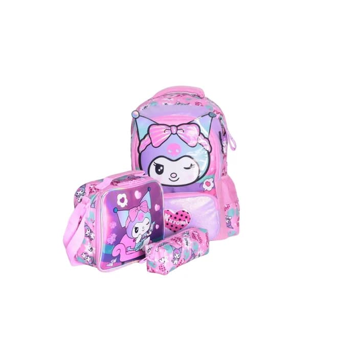 JasmineStar Kuromi — Ensemble 3 Pièces Sac à Dos Scolaire