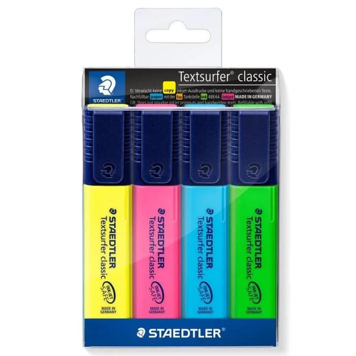 STAEDTLER Textsurfer Classic Pack 4 Surligneurs Fluo