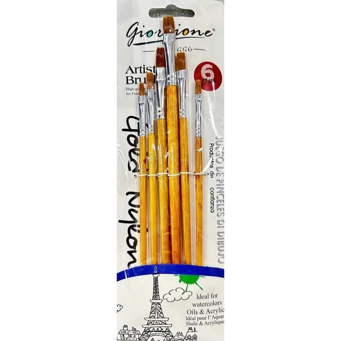 Giorgione Set 6 Pinceaux Rond Artist Brush