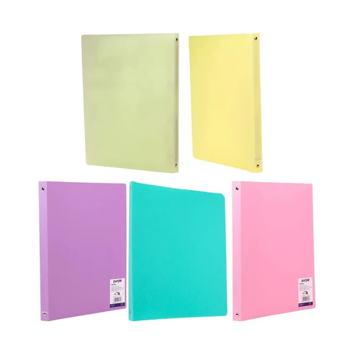 Classeur PP Souple Purple Pastel A4 Dos 20mm – 4 Anneaux – Assortis