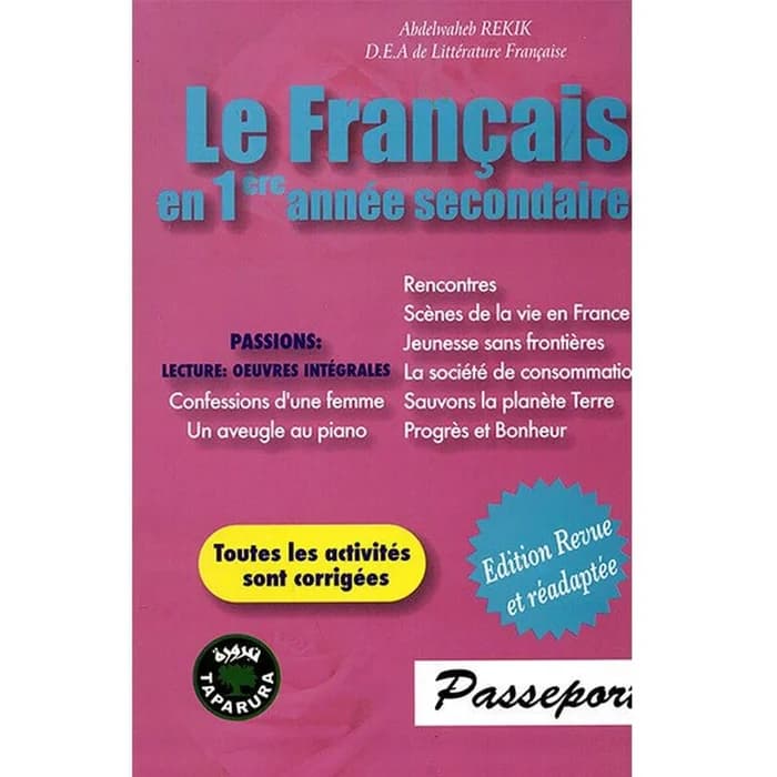 Le Français En 1ère Année Secondaire - Passepor