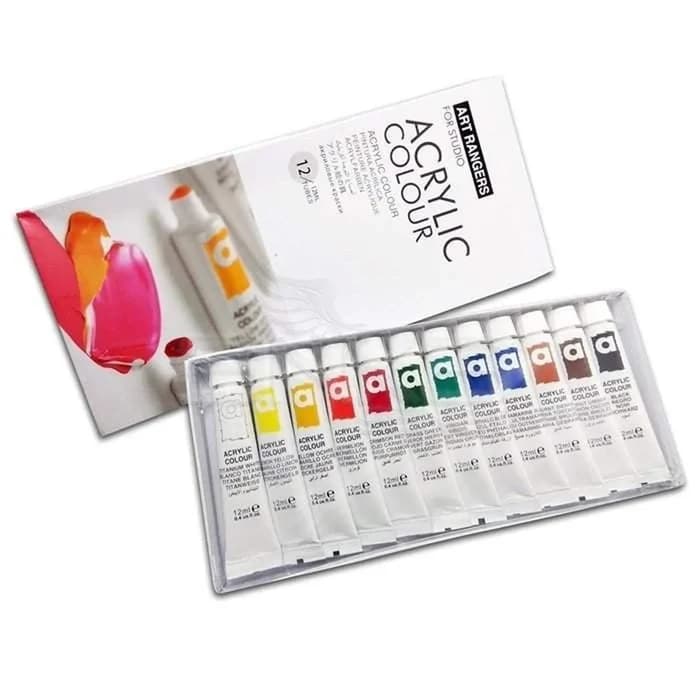 Peinture Acrylique 12 Tubes X 12ml - Set Couleurs Basic