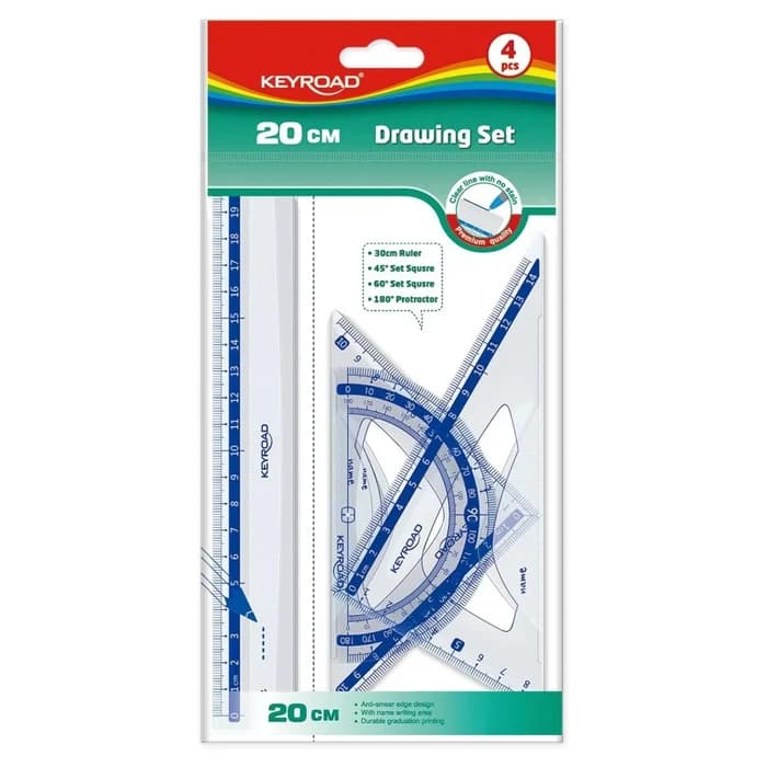 KEYROAD Set Géométrie 20cm 4 Pièces