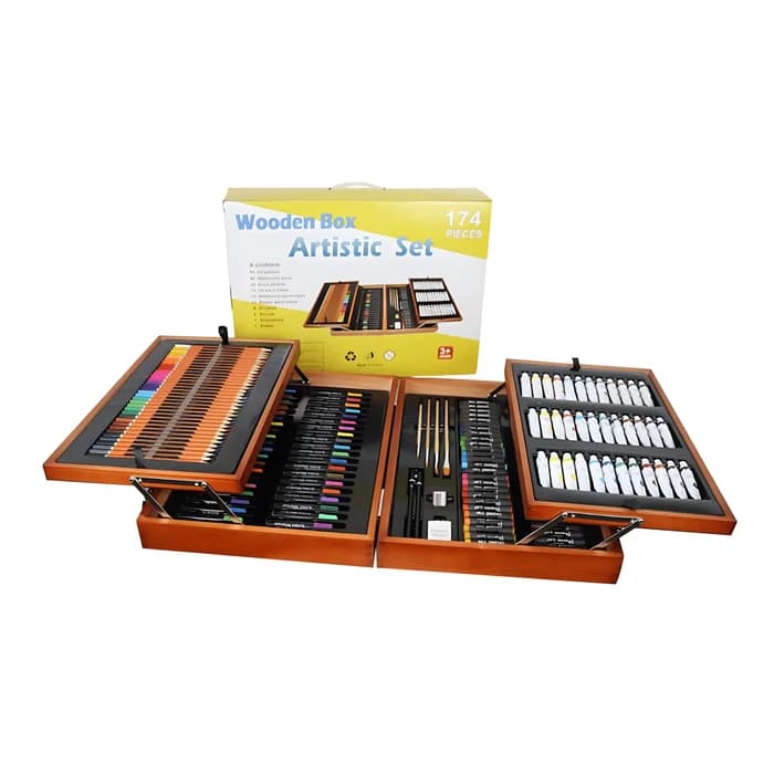 Coffret Dessin & Peinture Complet En Bois - Set Artistique...