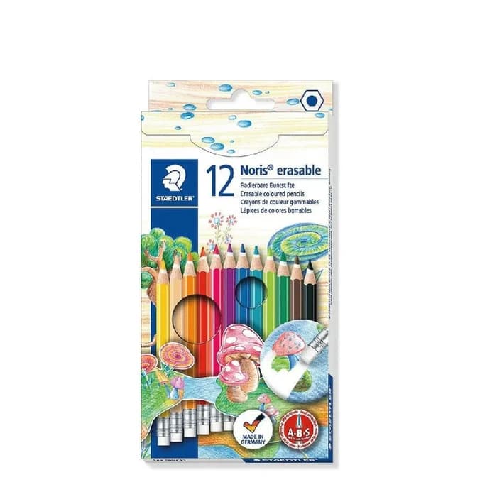 STAEDTLER Noris Erasable - 12 Crayons De Couleur Effaçables