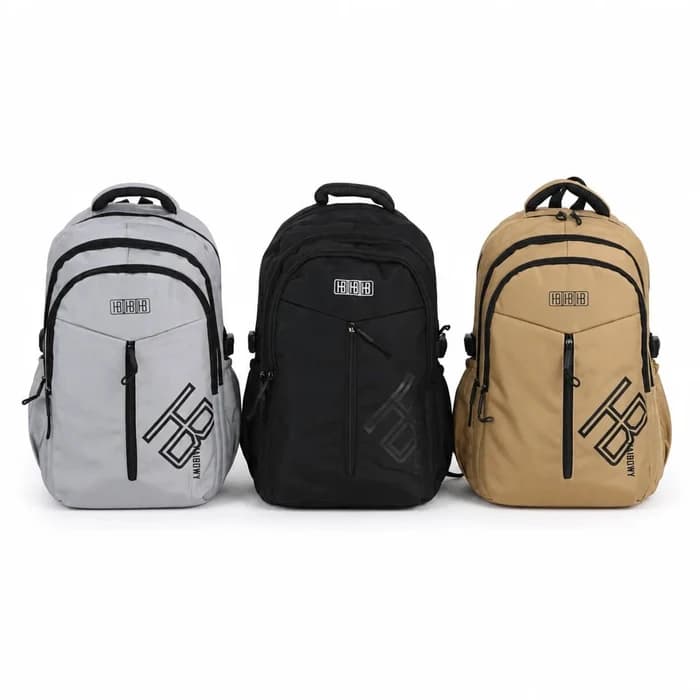Midway Sac à Dos Scolaire Grand Format — Beige & Noir
